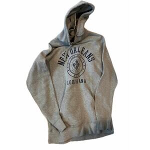 Point Pullover New Orleans Lousiana Gray Loose Hoodie Mens S